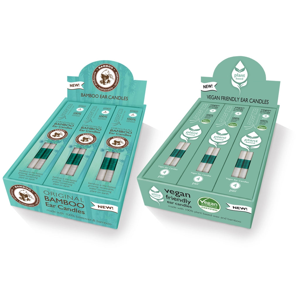 Essenzza Ear Candles 24 pairs Bamboo + 24 pairs Vegan