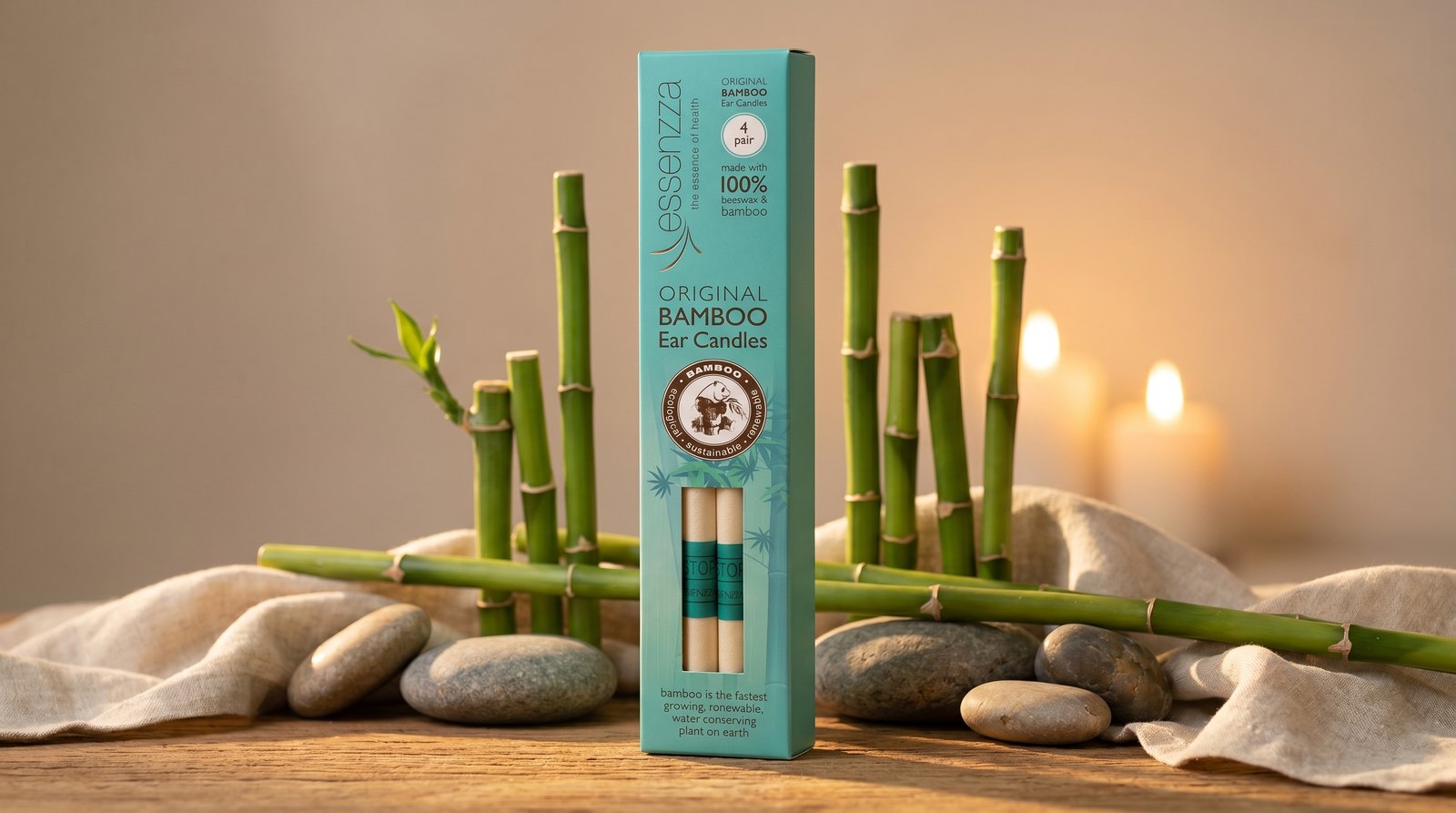 Essenzza Original Bamboo ear candles — world-first eco-friendly relaxation ritual