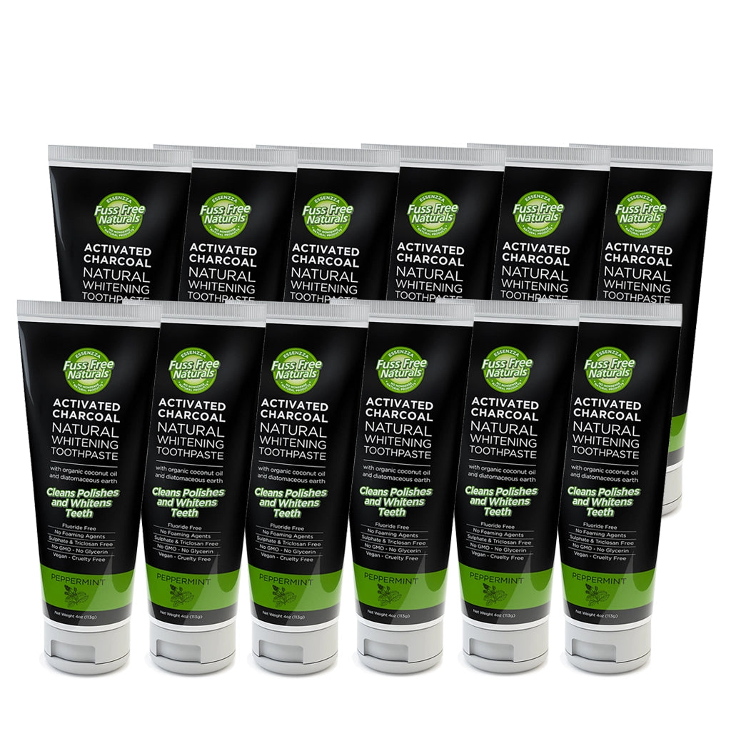 Fuss Free Naturals Charcoal Whitening Toothpaste - Peppermint (12)