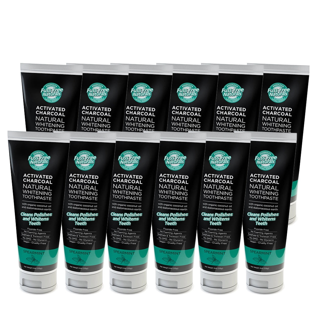 Fuss Free Naturals Activated Charcoal Whitening Toothpaste - Spearmint (12)