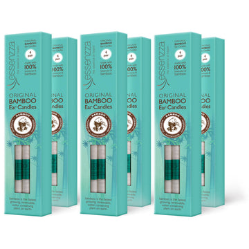 Essenzza Original Bamboo Ear Candles 48 pairs — turquoise sustainable beeswax and bamboo ear candle pack
