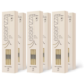 Essenzza Original Ear Candles 48 pairs — cream beeswax and cotton ear candle pack