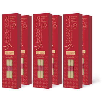 Essenzza Traditional Indian Ear Candles 48 pairs — crimson honey, sage and camomile ear candle pack