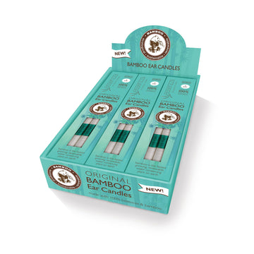 Essenzza Original Bamboo Ear Candles 24 pairs — sustainable beeswax and bamboo pack